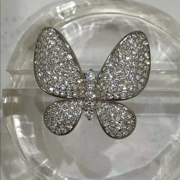 925 Butterfly Swarovski Crystal ring 6. - Picture 1 of 5
